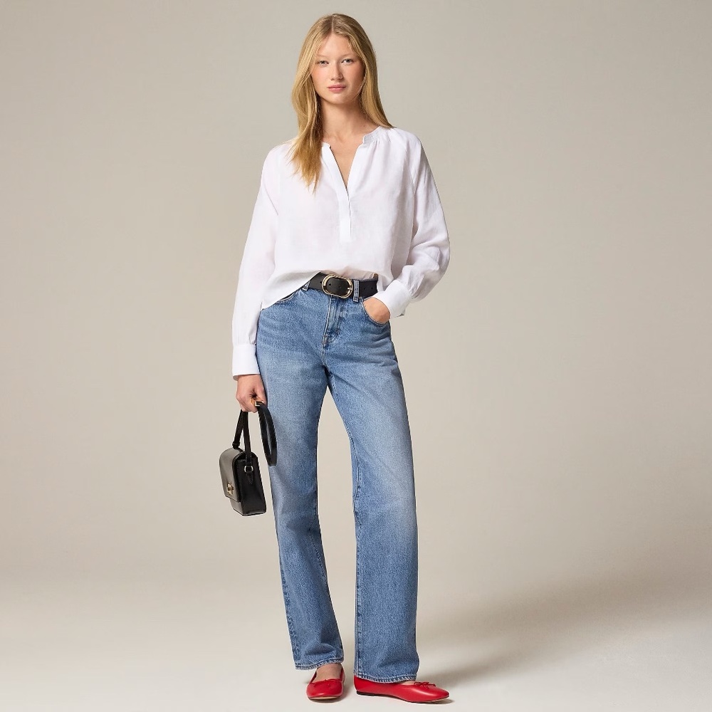 J. Crew Linen Cabana top in White